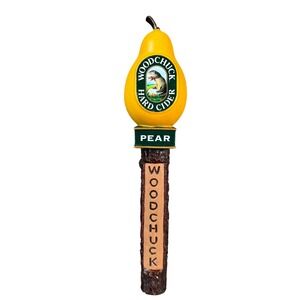 Woodchuck Pear Hard Cider Tap Handle Yellow Brown Bark Texture Bar Decor